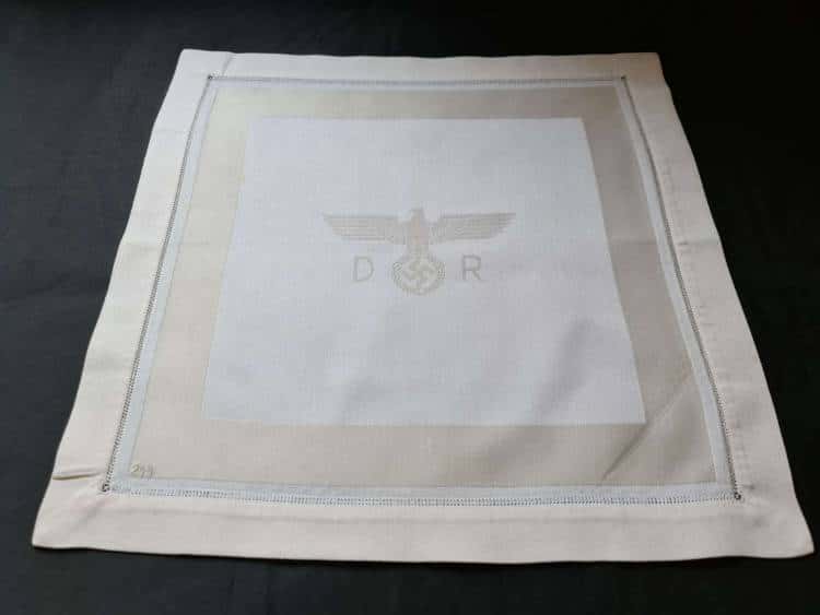 Deutsche Reichsbahn Napkin from Adolf Hitler`s Staff Dining Wagon 10 ‘244’ - Image 2