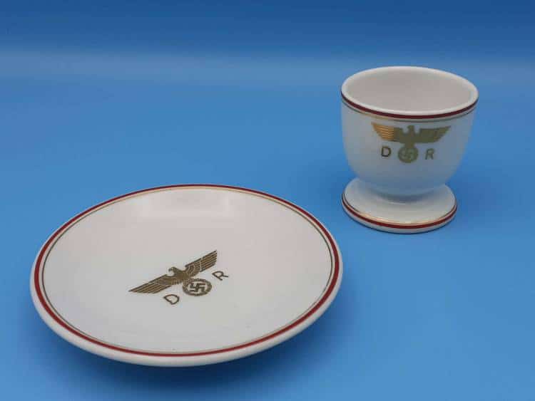 Nymphenburg Porcelain Eggcup & Saucer Set from Hermann Göring’s Guest Wagon 10 ‘234’ - Image 7