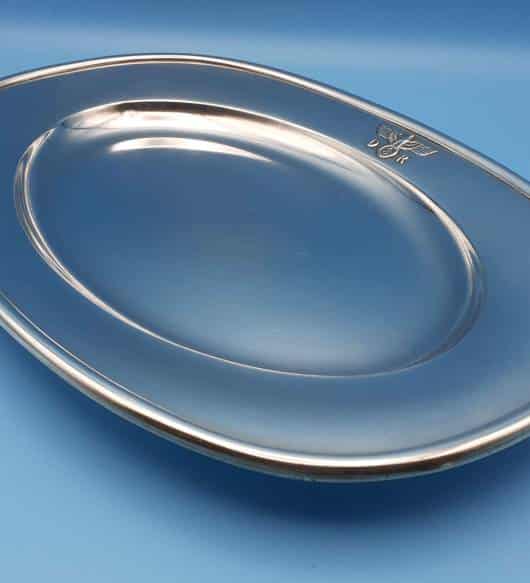 Small Silver 'Alpaka' Serving Platter from Adolf Hitler`s Staff Dining Wagon 10 ‘244’