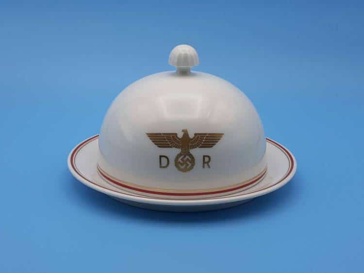 Nymphenburg Porcelain Dome Lidded Cheese/Butter Dish from Hermann Göring’s Guest Wagon 10 ‘234’ - Image 2