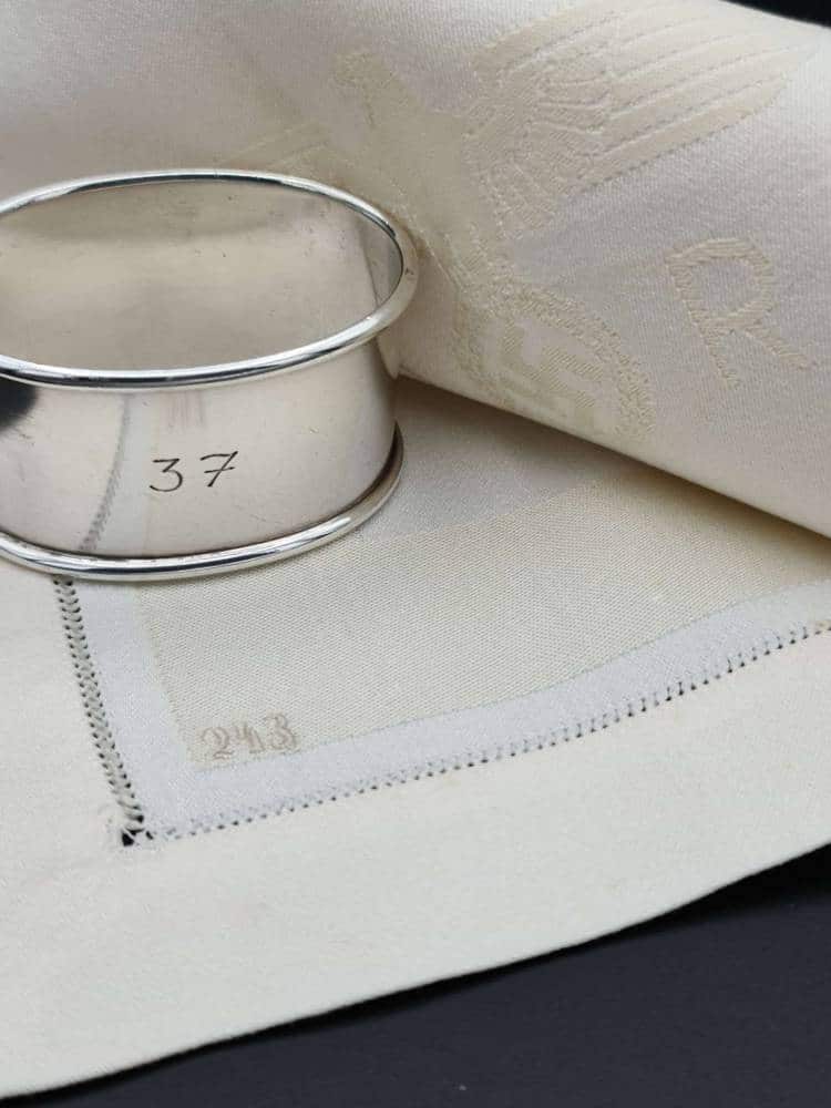Deutsche Reichsbahn Formal Napkin & Silver Napkin Ring Set from Hermann Göring`s Dining Wagon 10 ‘243’ - Image 23