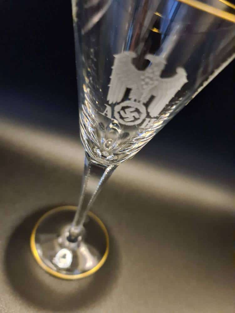 Lead Crystal Champagne Glass from Adolf Hitler’s Personal Table Service at The Berghof - Image 7