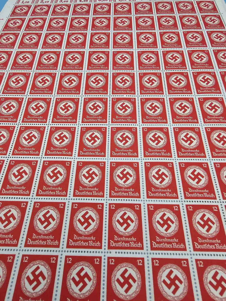Third Reich Stamps; 1942  Party Oficial, for use of Officials of the National Socialist German Workers Party, sheet of 100 stamps, VF NH