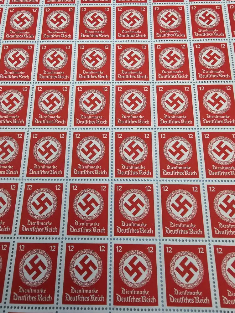 Third Reich Stamps; 1942  Party Oficial, for use of Officials of the National Socialist German Workers Party, sheet of 100 stamps, VF NH - Image 4