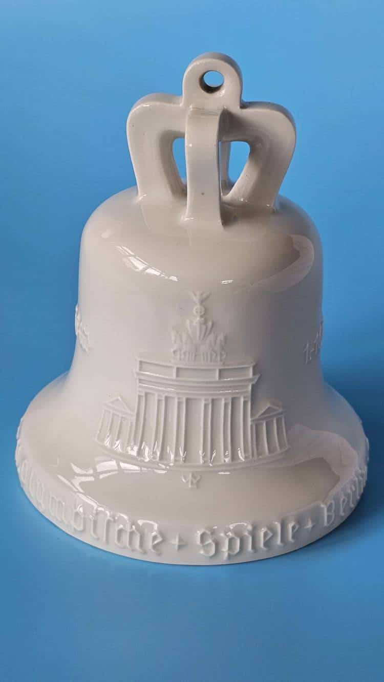1936 OLYMPIC SOUVENIR PORCELAIN BELL BY KPM