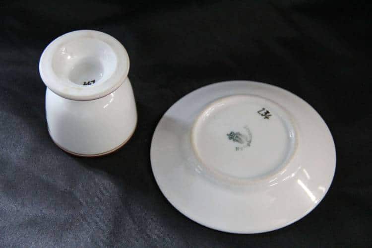 Nymphenburg Porcelain Eggcup & Saucer Set from Hermann Göring’s Guest Wagon 10 ‘234’ - Image 4