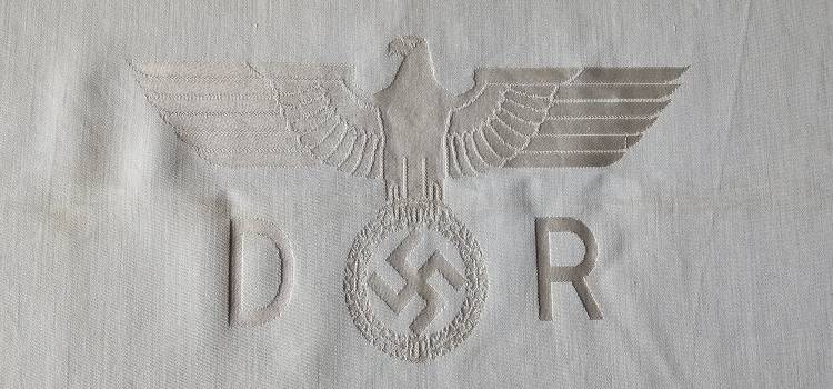 Historically Rare, Third Reich, Deutsche Reichsbahn, Formal Tablecloth, from Adolf Hitler`s 50th Birthday glass observation wagon 10 282. - Image 8