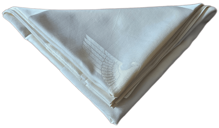 Historically Rare, Third Reich, Deutsche Reichsbahn, Formal Tablecloth, from Adolf Hitler`s 50th Birthday glass observation wagon 10 282. - Image 12