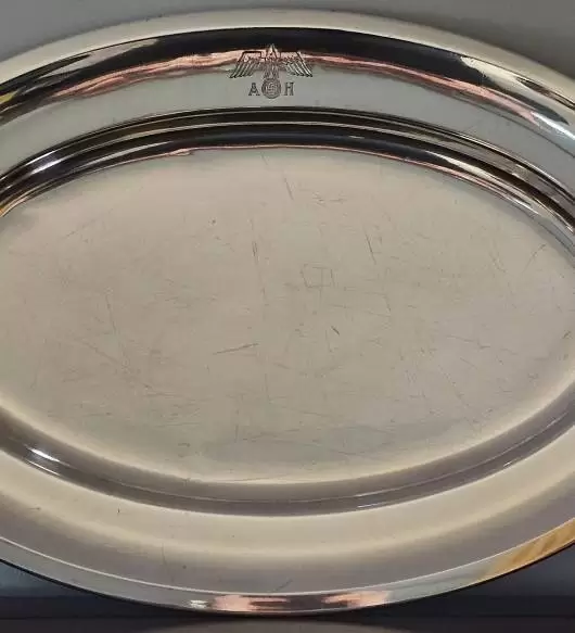 Adolf Hitler, Large, heavy, Formal Silver Serving Tray from The Berghof