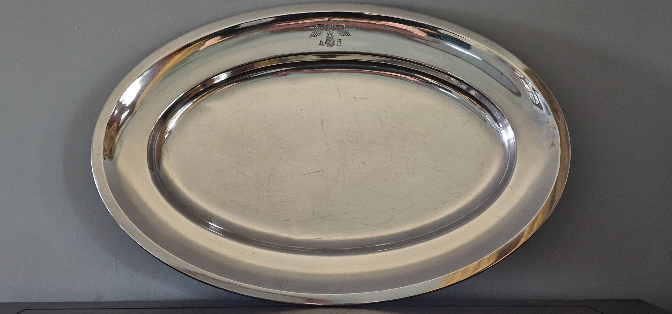 Adolf Hitler, Large, heavy, Formal Silver Serving Tray from The Berghof - Image 3