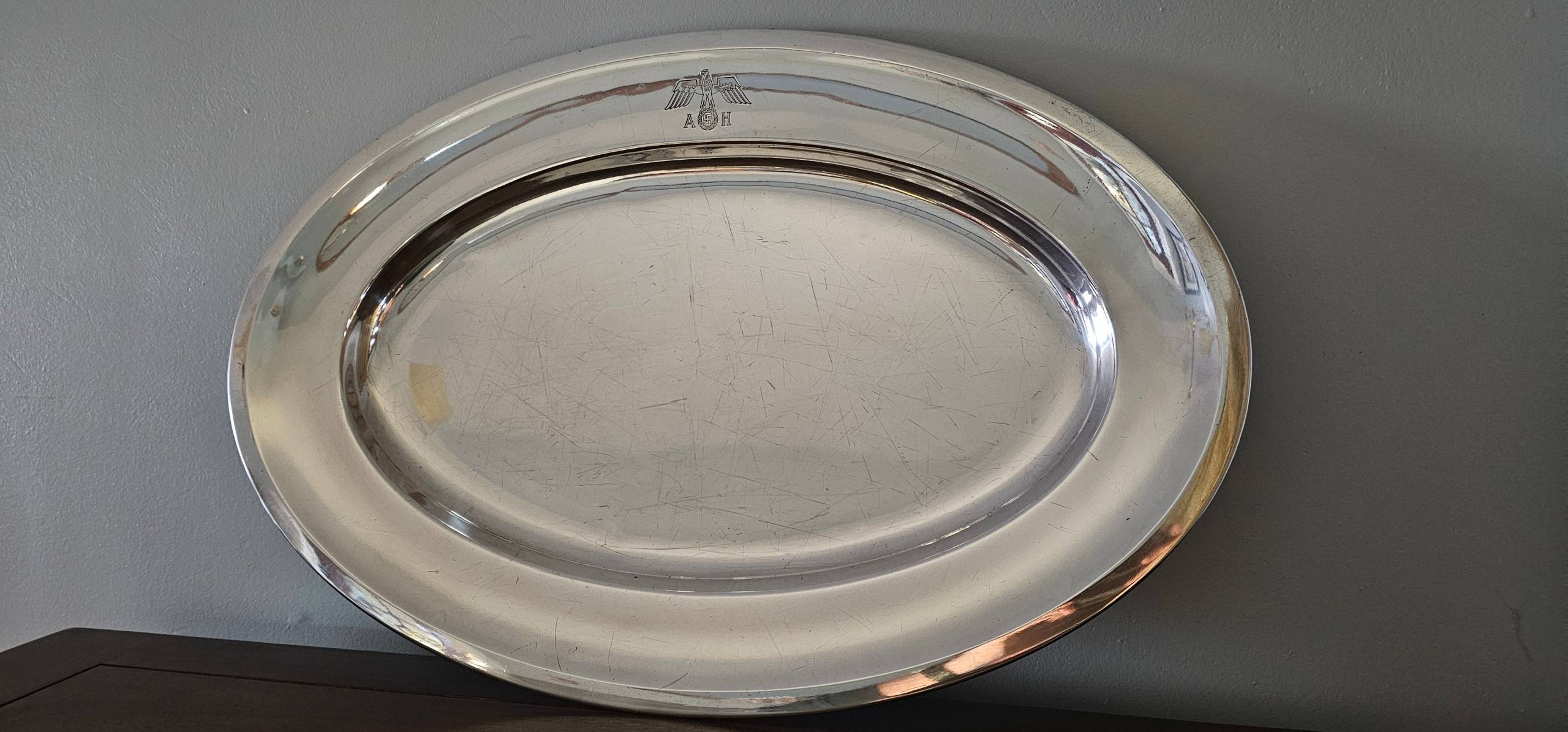 Adolf Hitler, Large, heavy, Formal Silver Serving Tray from The Berghof - Image 22