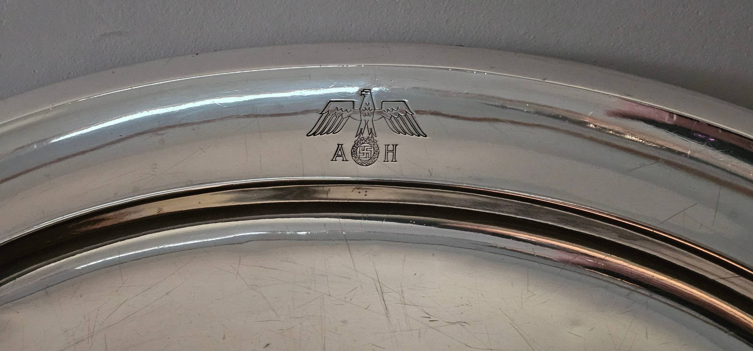 Adolf Hitler, Large, heavy, Formal Silver Serving Tray from The Berghof - Image 25