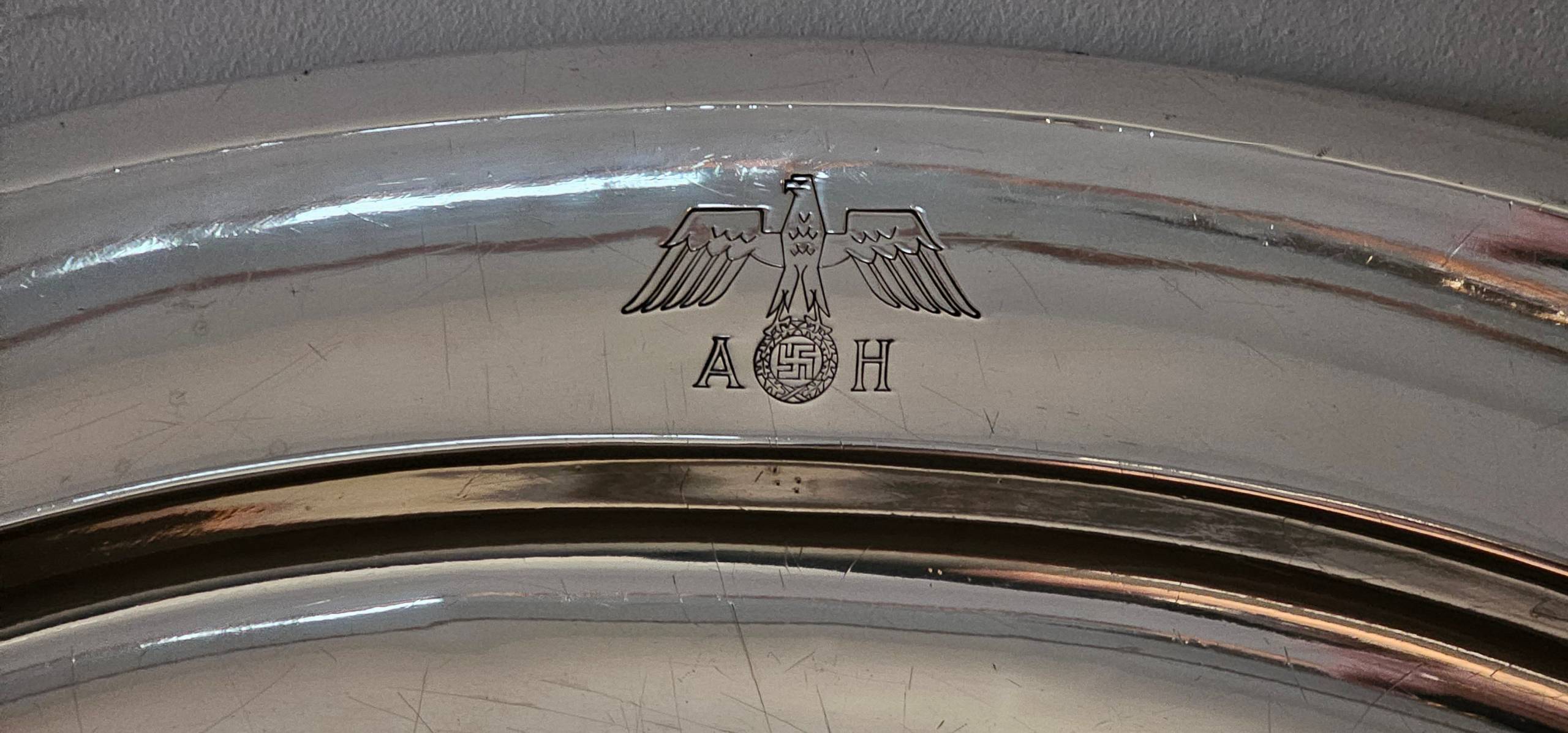 Adolf Hitler, Large, heavy, Formal Silver Serving Tray from The Berghof - Image 15